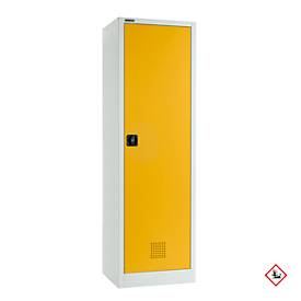 Schäfer Shop Select Umweltschrank, B 600 x T 500 x H 1935 mm, 3 Wannen à 11 Liter + WHG-Wanne 7 Liter, lichtgrau/goldgelb