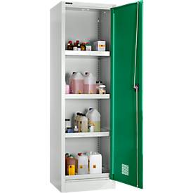 Schäfer Shop Select Umweltschrank, B 600 x T 500 x H 1935 mm, 4 Wannen à 11 Liter, lichtgrau/türkisgrün