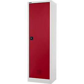 Schäfer Shop Select Umweltschrank, B 600 x T 500 x H 1935 mm, 4 WHG-Wannen à 7 Liter, lichtgrau/rubinrot