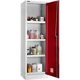 Schäfer Shop Select Umweltschrank, B 600 x T 500 x H 1935 mm, 4 WHG-Wannen à 7 Liter, lichtgrau/rubinrot