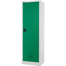 Schäfer Shop Select Umweltschrank, B 600 x T 500 x H 1935 mm, 4 WHG-Wannen à 7 Liter, lichtgrau/türkisgrün