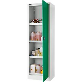 Schäfer Shop Select Umweltschrank, B 600 x T 500 x H 1935 mm, 4 WHG-Wannen à 7 Liter, lichtgrau/türkisgrün