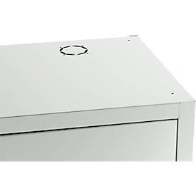 Schäfer Shop Select Umweltschrank, B 950 x T 500 x H 1585 mm, 3 Wannen à 18 Liter, lichtgrau/lichtgrau