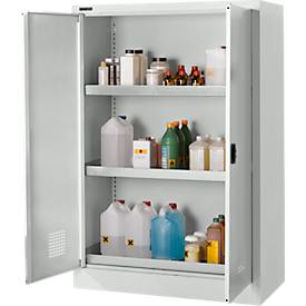 Schäfer Shop Select Umweltschrank, B 950 x T 500 x H 1585 mm, 3 WHG-Wannen à 11 Liter, lichtgrau