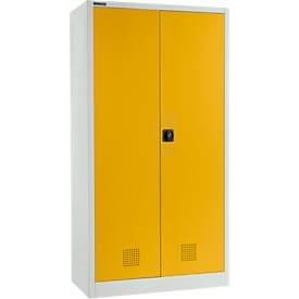 Schäfer Shop Select Umweltschrank, B 950 x T 500 x H 1935 mm, 4 Wannen à 18 Liter, lichtgrau/goldgelb