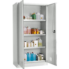 Schäfer Shop Select Umweltschrank, B 950 x T 500 x H 1935 mm, 4 Wannen à 18 Liter, lichtgrau