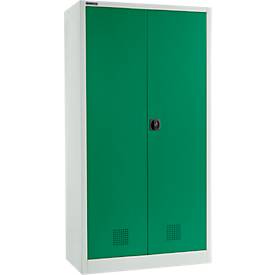 Schäfer Shop Select Umweltschrank, B 950 x T 500 x H 1935 mm, 4 Wannen à 18 Liter, lichtgrau/türkisgrün