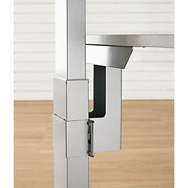 Schäfer Shop Select Verkettungsadapter, für 1-stufig & 2-stufig elektrisch höhenverstellbare + manuell höhenverstellbare Schreibtische PLANOVA ERGOSTYLE, weißalu