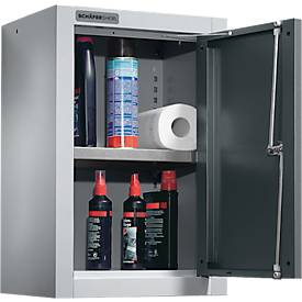 Schäfer Shop Select Wandschrank, eintürig, mit Zwischenboden, B 400 x T 320 x H 600 mm, Stahl, weißaluminium/anthrazitgrau
