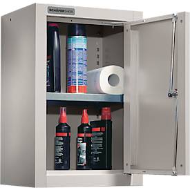 Schäfer Shop Select Wandschrank, eintürig, mit Zwischenboden, B 400 x T 320 x H 600 mm, Stahl, weißaluminium/weißaluminium