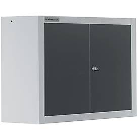 Schäfer Shop Select Wandschrank MS 750, zweitürig, mit Zwischenboden, B 750 x T 320 x H 600 mm, Stahl, weißaluminium/anthrazitgrau