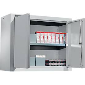 Schäfer Shop Select Wandschrank MS 750, zweitürig, mit Zwischenboden, B 750 x T 320 x H 600 mm, Stahl, weißaluminium/weißaluminium