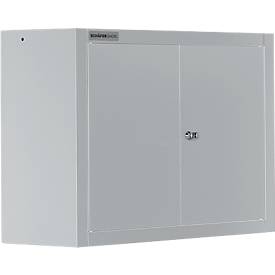 Schäfer Shop Select Wandschrank MS 750, zweitürig, mit Zwischenboden, B 750 x T 320 x H 600 mm, Stahl, weißaluminium/weißaluminium