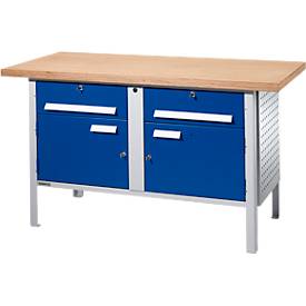 Schäfer Shop Select Werkbank PW 150-0, lichtgrijs/gentiaanblauw