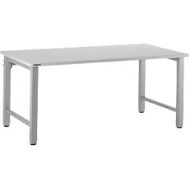 Schäfer Shop Select Werktafel 2000 mm, lichtgrijs/blank aluminium 