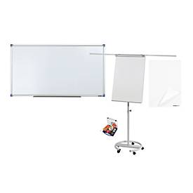 Schäfer Shop Select Whiteboard-Set, Bundle mit Moderationskoffer, Flipchart und Block