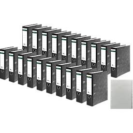 Ordner, DIN A4, 80 mm, 20 Stück + GRATIS 1 PP-Ordner-Register A-Z