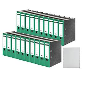 Ordner, DIN A4, 80 mm, 20 Stück + GRATIS 1 PP-Ordner-Register A-Z