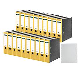 Ordner, DIN A4, 80 mm, 20 Stück + GRATIS 1 PP-Ordner-Register A-Z