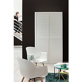 Schalenstuhl, Kunststoff, mit Holzbeinen, Sitzkissen, desinfektionsmittelbeständig, weiß, 2er-Set