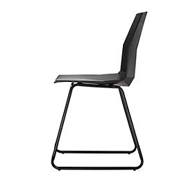 Schalenstuhl Paperflow CUBE, lackierter Stahl, Sitzschale Kunstoff, Sitzhöhe 460 mm, 2er-Set, schwarz