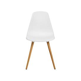 Schalenstuhl Topstar® T 2020, 4-Fuß, desinfektionsmittelbeständig, ohne Armlehnen, weiß/Buche