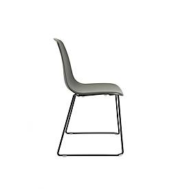 Schalenstuhl Topstar T2020, Kufengestell, ergonomische Sitzschale, stapelbar bis 4 Stück, Sitzhöhe 450 mm, 2er-Set, ohne Armlehnen, grau/schwarz