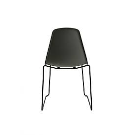 Schalenstuhl Topstar T2020, Kufengestell, ergonomische Sitzschale, stapelbar bis 4 Stück, Sitzhöhe 450 mm, 2er-Set, ohne Armlehnen, grau/schwarz
