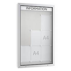 Schaukästen WSM, f. Innen & Außen, abschließbar, inkl. 10 Magnete & Schriftleiste, Aluminium eloxiert, diverse Formate