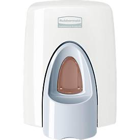 Schaumseifenspender Rubbermaid, Volumen 400 ml, manuell, antimikrobielle Drucktaste, Sichtfenster, lebenslange Garantie, Kunststoff, weiß/grau