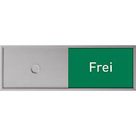 Schiebeschild Frei-Belegt für Türschild Lyon, selbstklebend, B 150 x H 50 mm, Aluminium