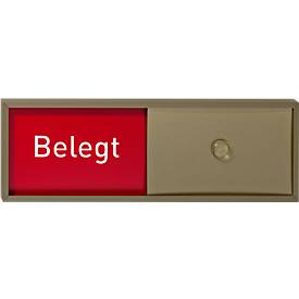 Schiebeschild Frei-Belegt für Türschild Lyon, selbstklebend, B 150 x H 50 mm, bronze