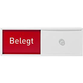 Schiebeschild Frei-Belegt für Türschild Lyon, selbstklebend, B 150 x H 50 mm, weiß