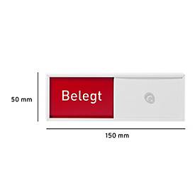Schiebeschild Frei-Belegt für Türschild Lyon, selbstklebend, B 150 x H 50 mm, weiß