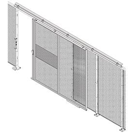 Schiebetor, für Gittertrennwandsystem, B 2238 x H 2110 mm, hellsilber