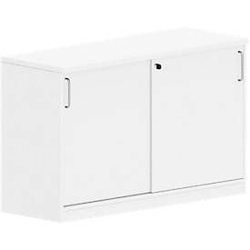 Schiebetüren-Ansatzschrank BEXXSTAR, 1,5 Ordnerhöhen, B 1200 x T 445 x H 740 mm, weiß