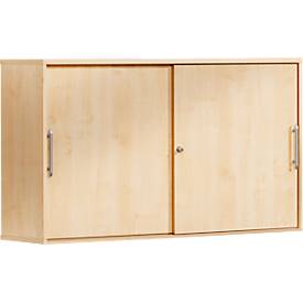 Schiebetürenschrank, 2 OH, B 1200 x T 400 x H 748 mm, Ahorn-Dekor