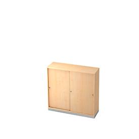 Schiebetürenschrank, 3 OH, B 1200 x T 400 mm, Ahorn-Dekor