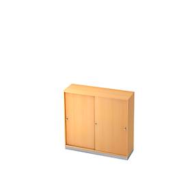 Schiebetürenschrank, 3 OH, B 1200 x T 400 mm, Buche-Dekor