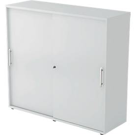Schiebetürenschrank, 3 OH, B 1200 x T 400 x H 1100 mm, lichtgrau
