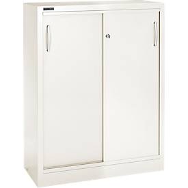 Schiebetürenschrank, 3 Ordnerhöhen, B 1200 mm, weiß RAL 9003