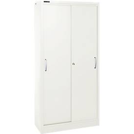 Schiebetürenschrank, 5 Ordnerhöhen, B 1200 mm, weiß RAL 9003