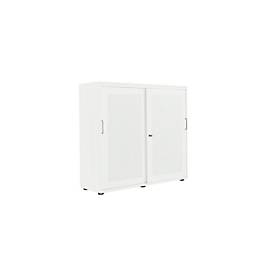 Schiebetürenschrank, Akustikfront, B 1200 mm, 3 OH, weiß