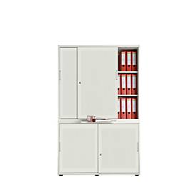 Schiebetürenschrank, Akustikfront, B 1200 mm, 5 OH,weiß