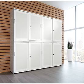 Schiebetürenschrank, Akustikfront, B 1200 mm, 6 OH, weiß