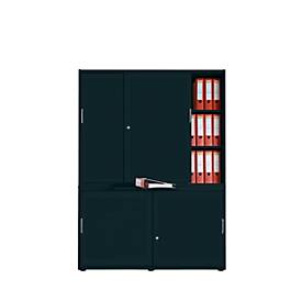 Schiebetürenschrank, Akustikfront, B 1350 mm, 5 OH, graphit