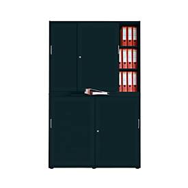 Schiebetürenschrank, Akustikfront, B 1350 mm, 6 OH, graphit