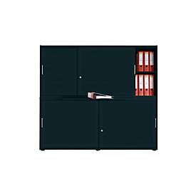 Schiebetürenschrank, Akustikfront, B 1600 mm, 4 OH, graphit