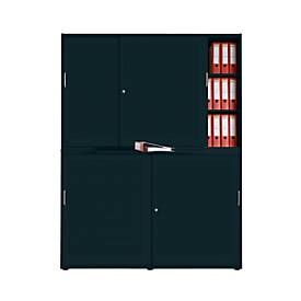 Schiebetürenschrank, Akustikfront, B 1600 mm, 6 OH, graphit