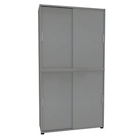 Schiebetürenschrank, B 1200 mm, 6 OH, silber